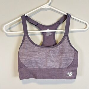 New Balance Sports Bra Racerback Removable Pads Purple Women's Size Medium